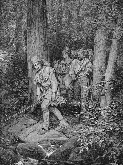 Joseph Brown Leading his Company to Nicojack, the Stronghold of the Chickamaugas, illustration from 